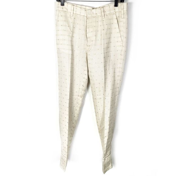 Zadig & Voltaire 36 Pist Jac Star Pants White Gold Star Pattern Trousers Career - Picture 2 of 9